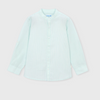 Mint stripe mandarin collar shirt for boys