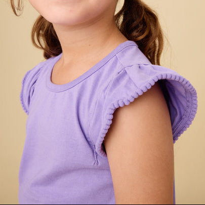 Paisley Purple Pom Flutter Tee