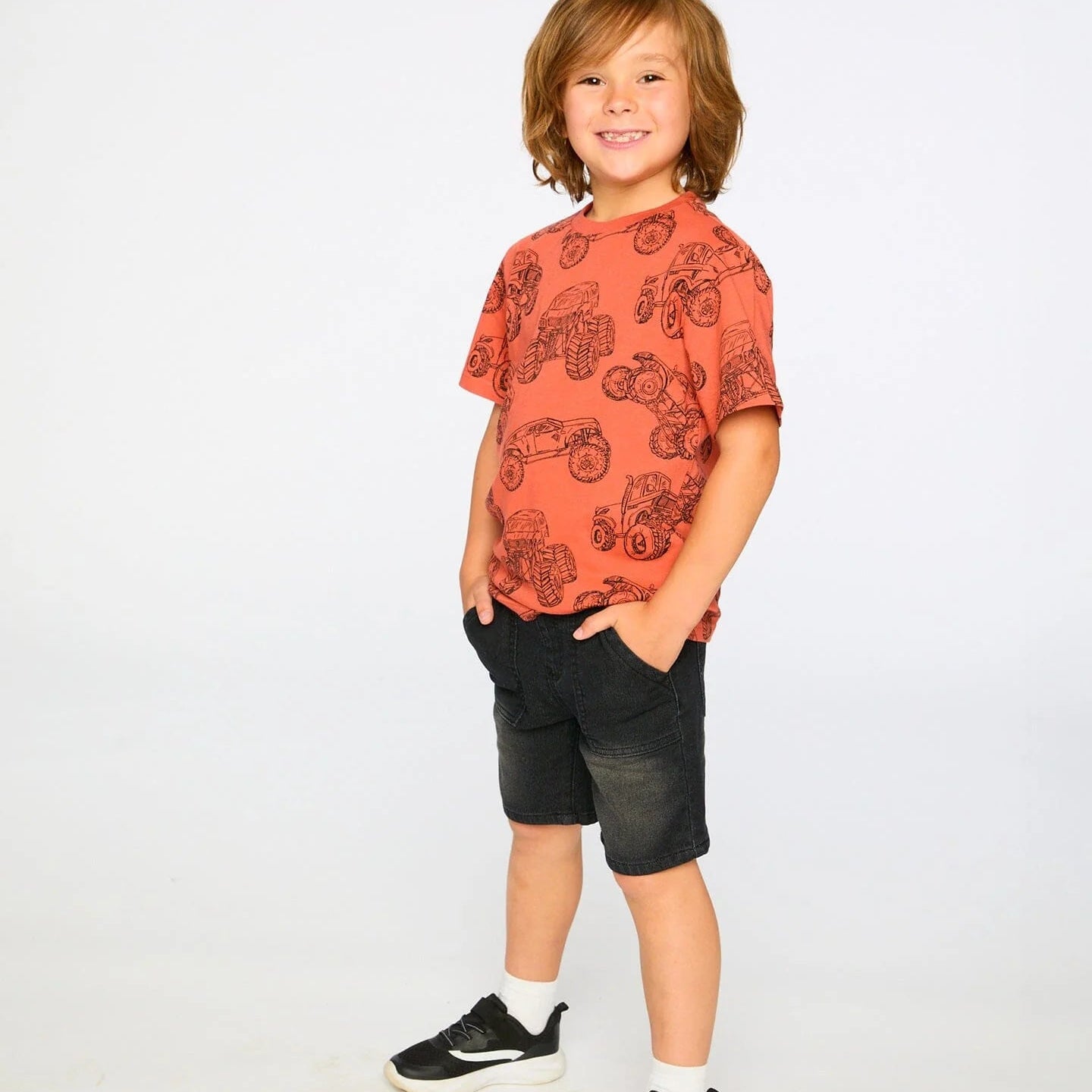 Red Monster Trucks Tee