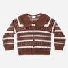 Fair Isle Cardigan Mulberry Stripe