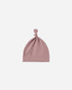 Mulberry Knotted Hat flat lay - Quincy Mae bamboo knotted baby hat