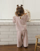 Mulberry Stripe Ruffle Cozy Set styled on baby