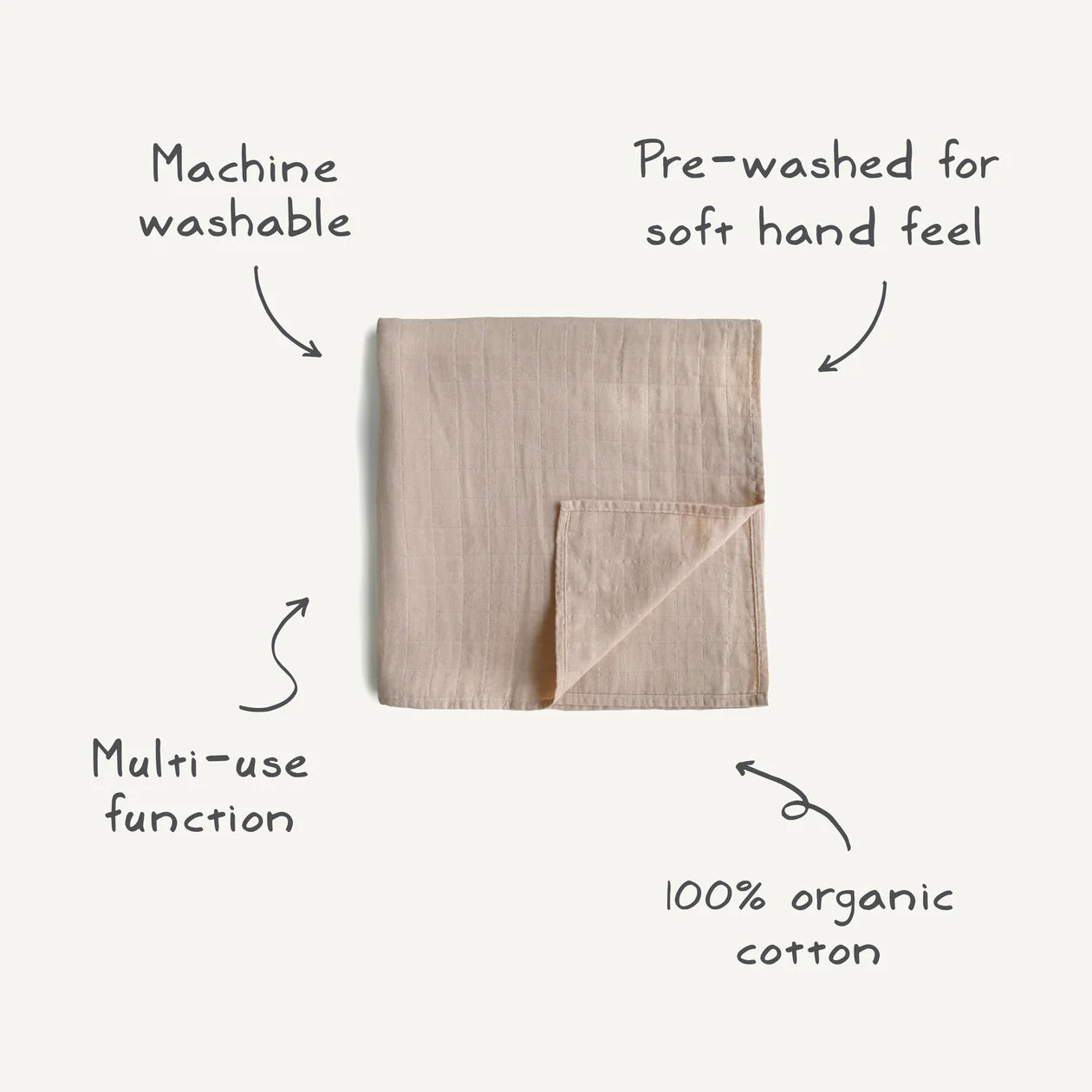 Pink Bows Organic Muslin Swaddle