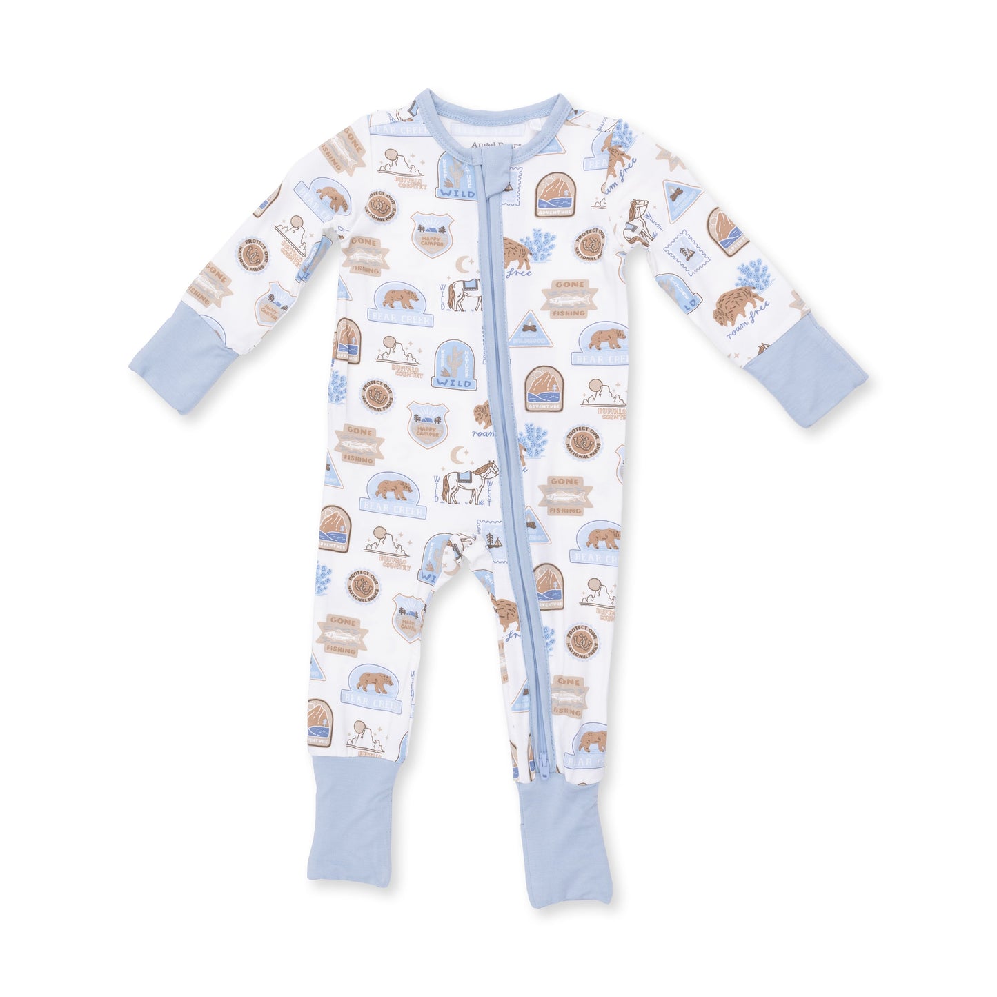 Angel Dear National Parks Flip Romper, front view flat lay