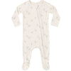 Baby footie with an elephant pattern and zip closuer