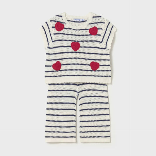Natural Heart Sweater Set