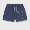 Navy blue shorts with hippo face design 