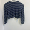 navy and white striped long sleeve top