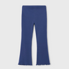 Navy leggings with a scalloped hem