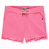 Pink shorts with ruffled hem 
