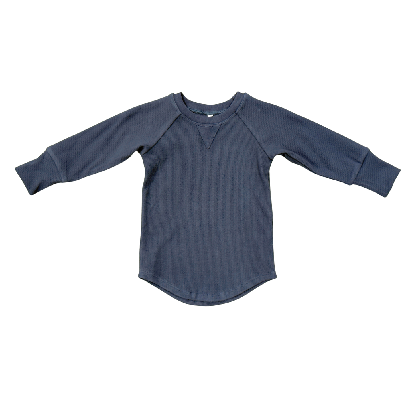 Blue long-sleeve shirt on a white background