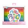 Pack of Oolly make no mistake sparkle glittery erasable markers with colorful design 