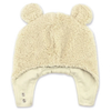 Zutano Oat Furry Bear Hat with Snap Closures