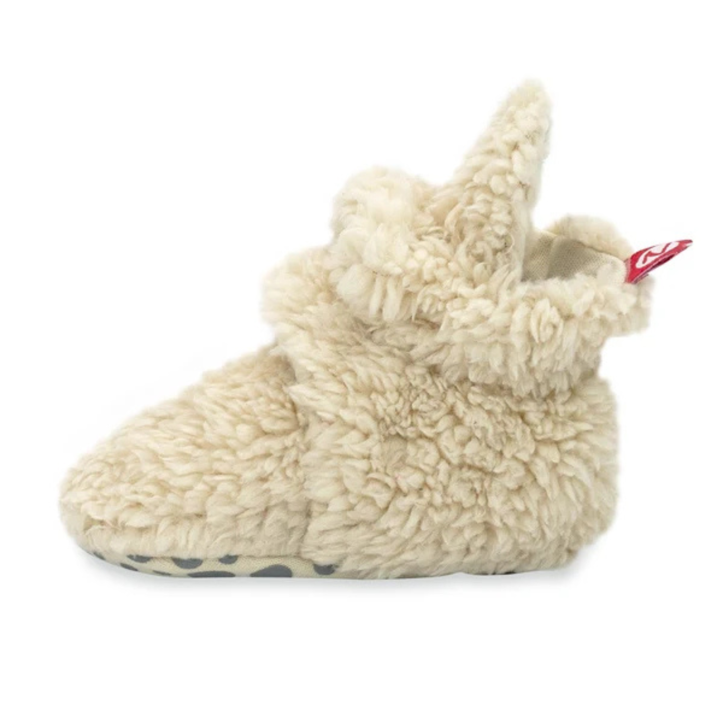 Zutano Oat Furry Gripper Baby Booties with Snaps