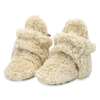 Zutano Oat Furry Gripper Baby Booties with Snaps