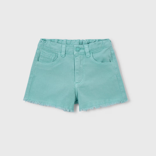 Aqua blue denim shorts 
