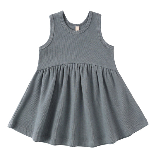 dark navy sleeveless dress 