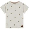 White t-shirt with small hamburger patten all over