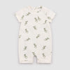 Baby romper with green lizard pattern