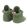 Zutano Olive Cozie Fleece Gripper Baby Booties