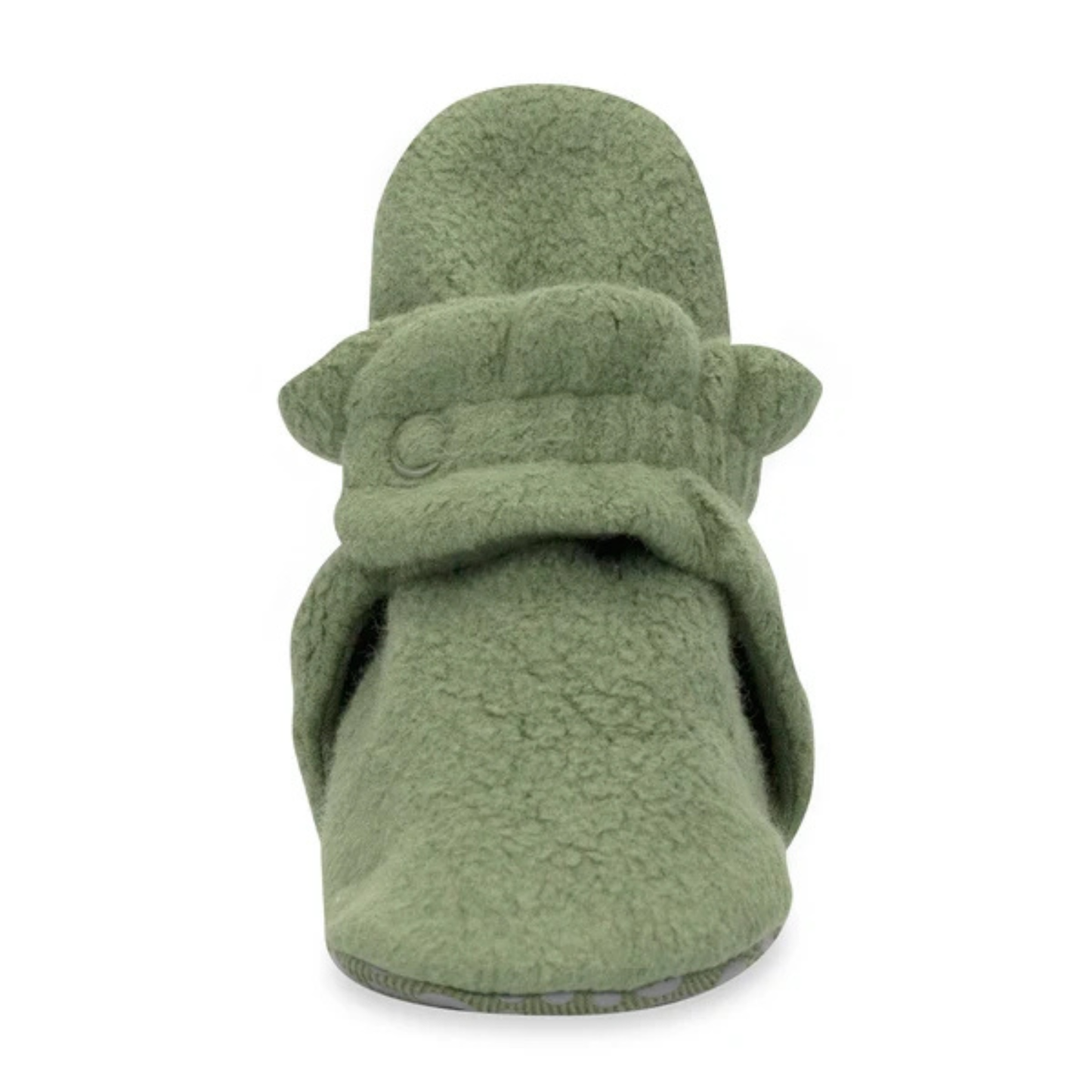 Zutano Olive Cozie Fleece Gripper Baby Booties