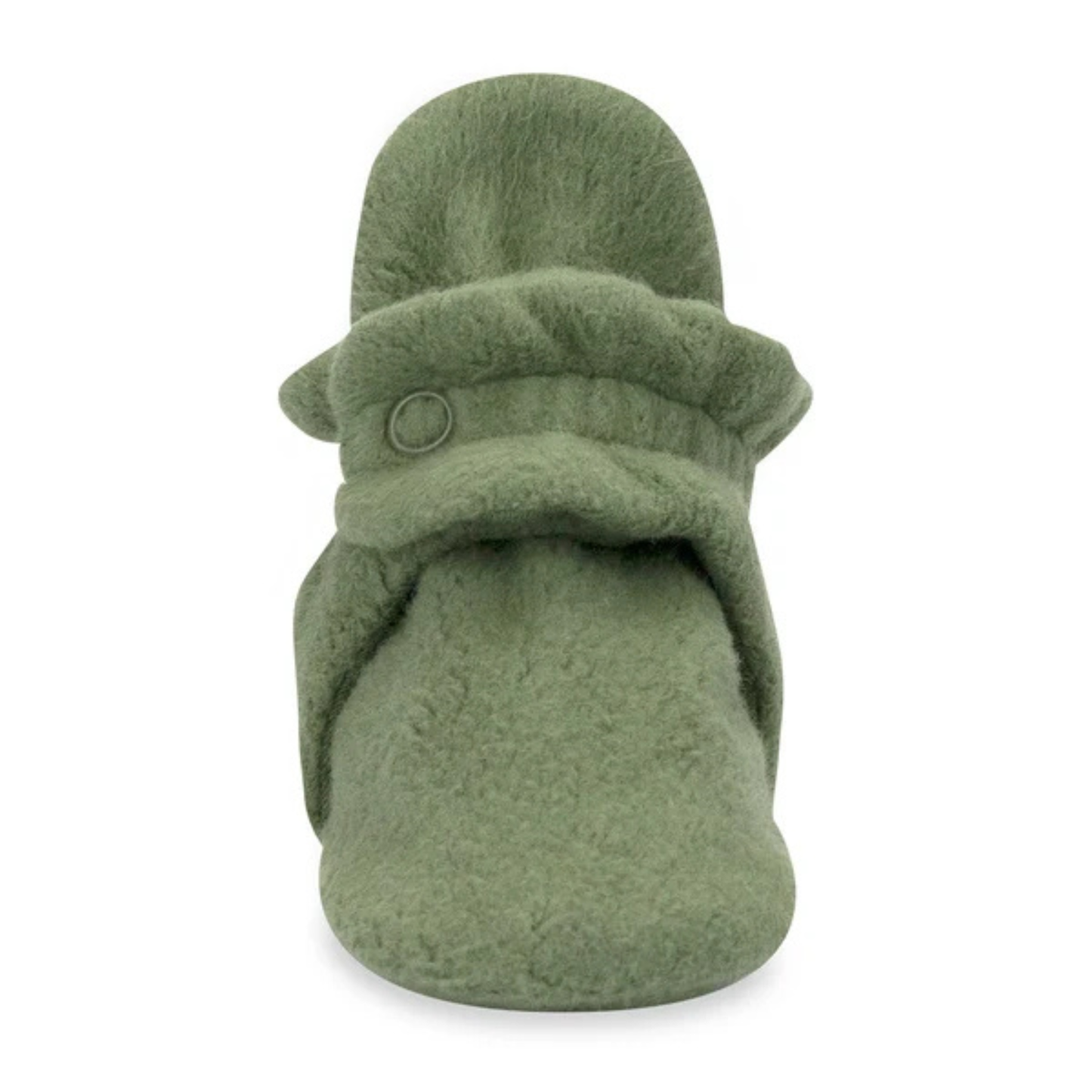 Zutano Olive Cozie Fleece Baby Booties with Snaps