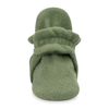 Zutano Olive Cozie Fleece Baby Booties with Snaps