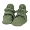Zutano Olive Cozie Fleece Baby Booties with Snaps