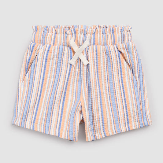 blue orange stripe shorts