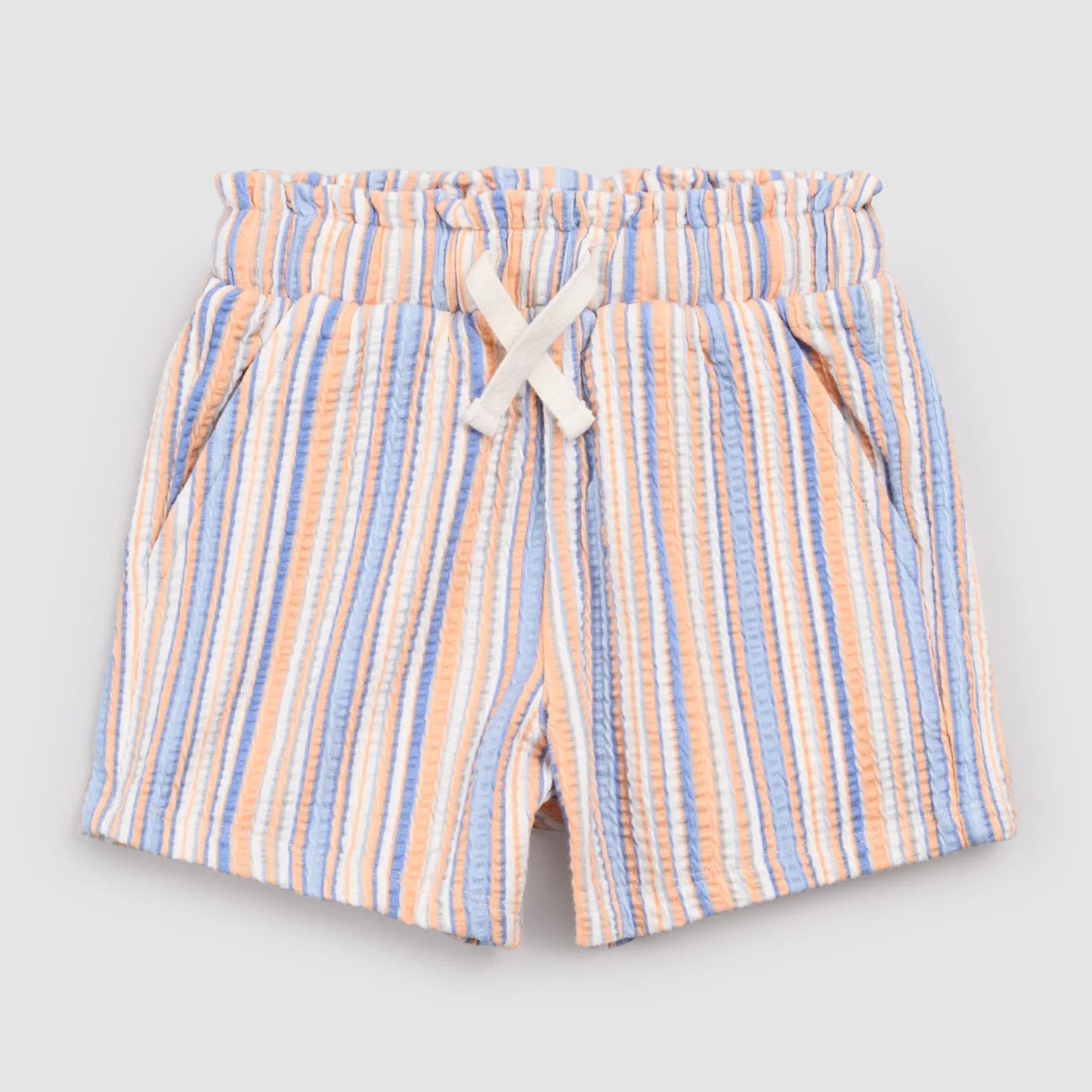 blue orange stripe shorts