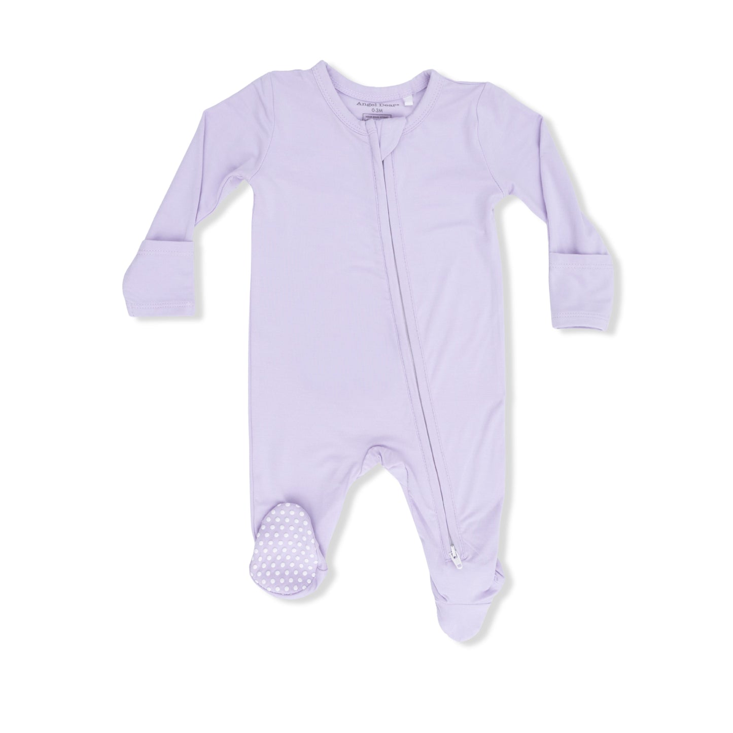 Purple baby footie with zipper