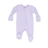 Purple baby footie with zipper