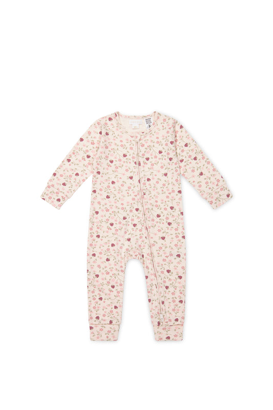 Berry Cream Adaline Zip Romper