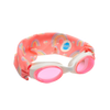 Pink swim goggles with rainbow pattern 