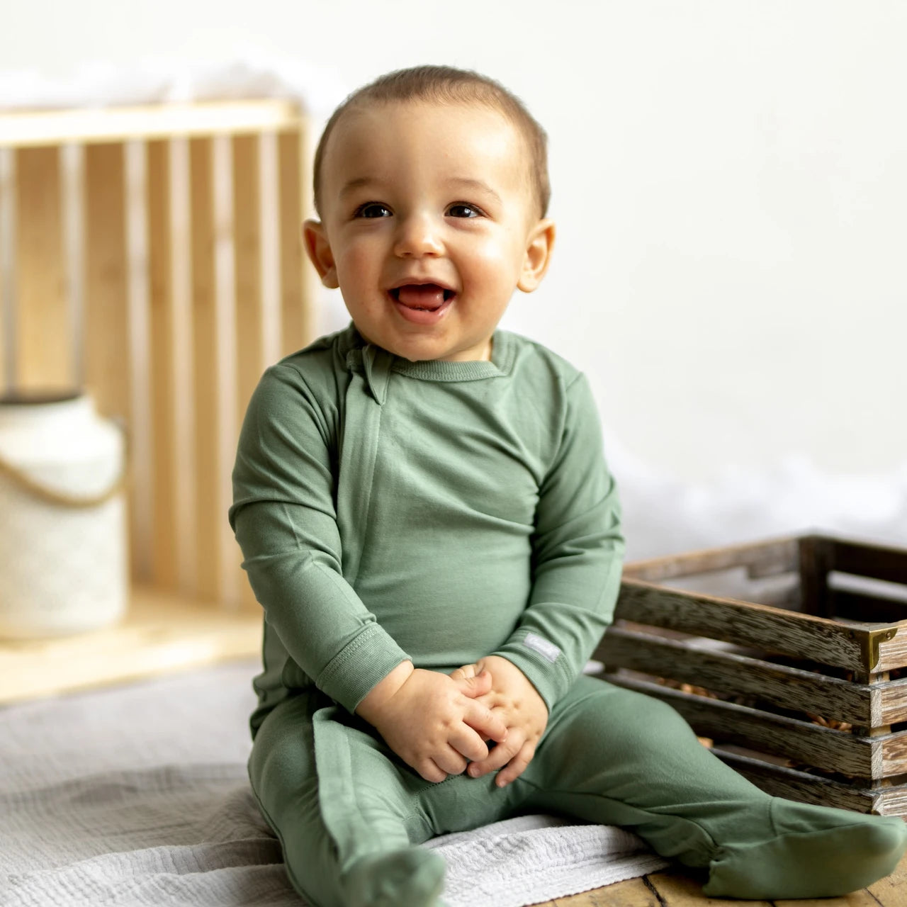 Lily Pad Green Zip Footie