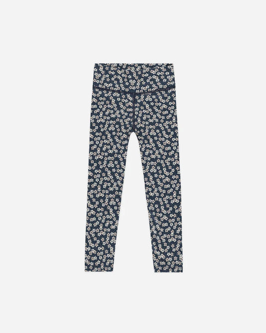 Navy Blue Floral Leggings