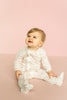 Pink Floral Ditsy Zip Footie
