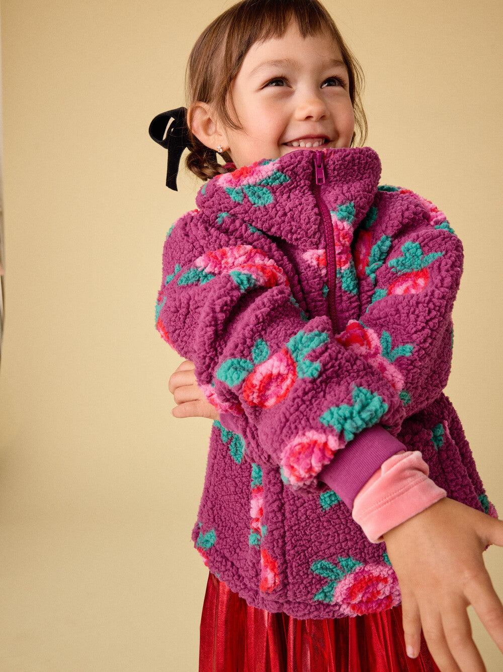 Painted Rose Fleece Pullover