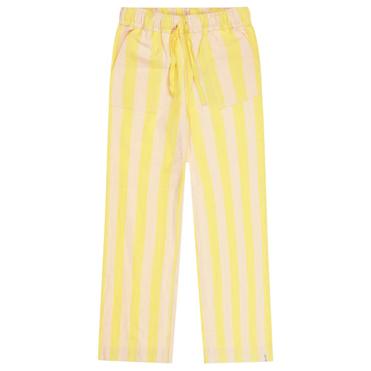 Yellow and Peach striped pants with a drawstring