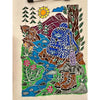 Calming trace-and-color pad with layered 3-D effects