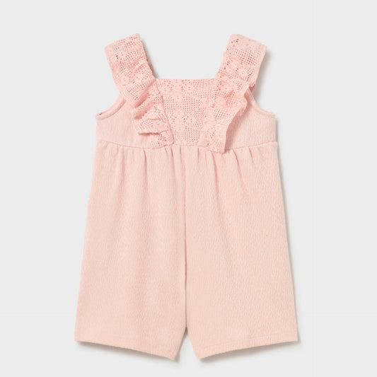 soft pink lacey romper for baby girls