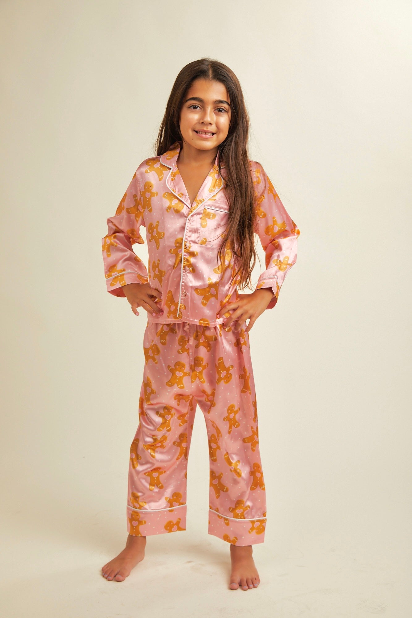 Gingerbread Silky Pajamas Set