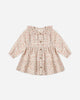 Pink Blossom Ruffle Collar Dress - flat lay
