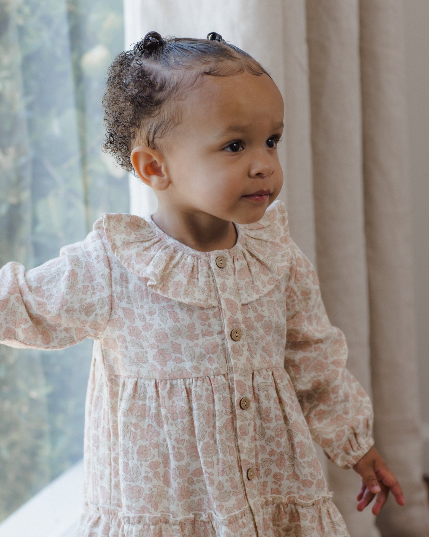 Pink Blossom Ruffle Collar Dress - lifestyle shot