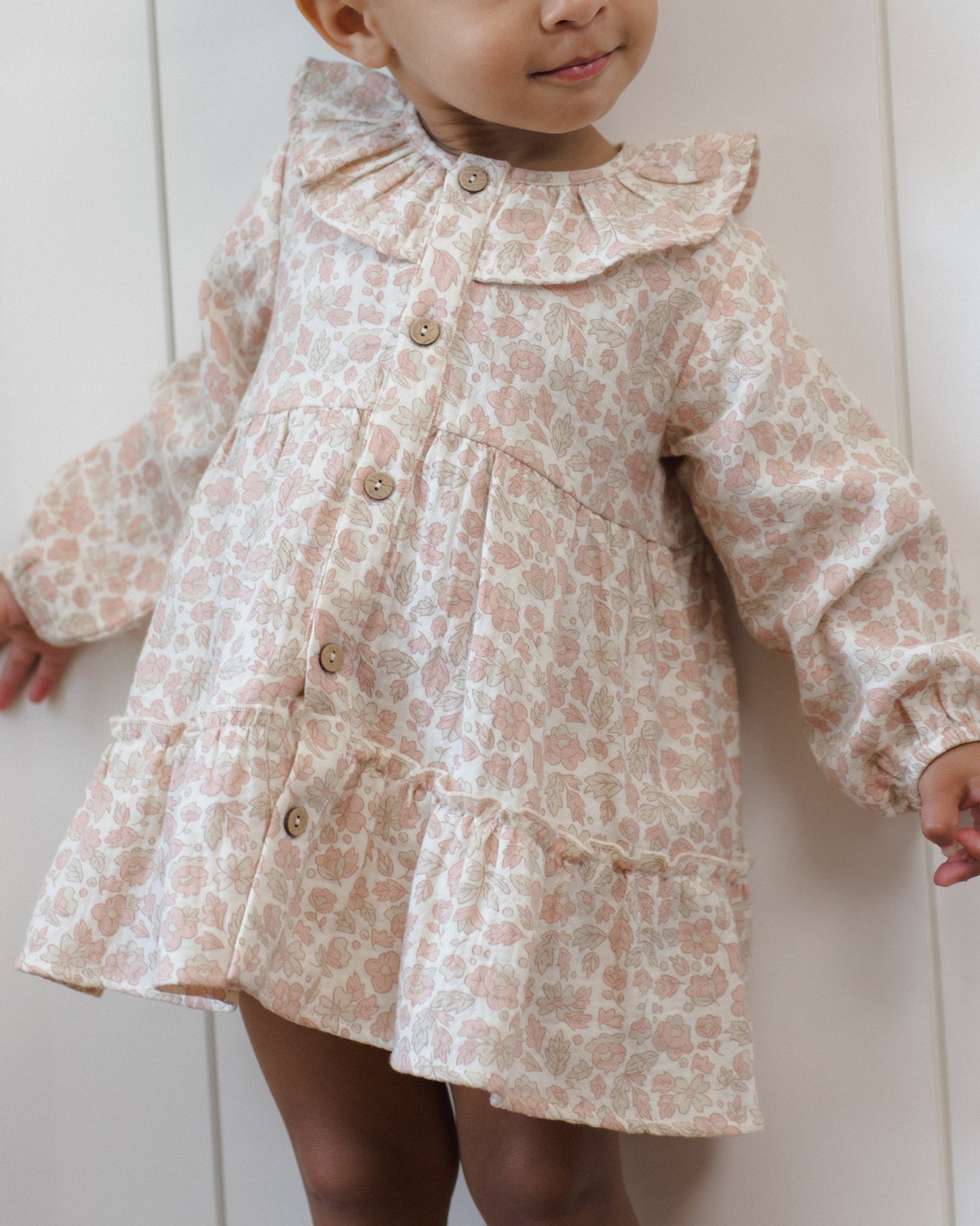 Pink Blossom Ruffle Collar Dress - lifestyle shot