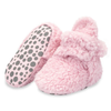 Zutano Pink Furry Gripper Baby Booties with Snaps