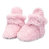 Zutano Pink Furry Gripper Baby Booties with Snaps