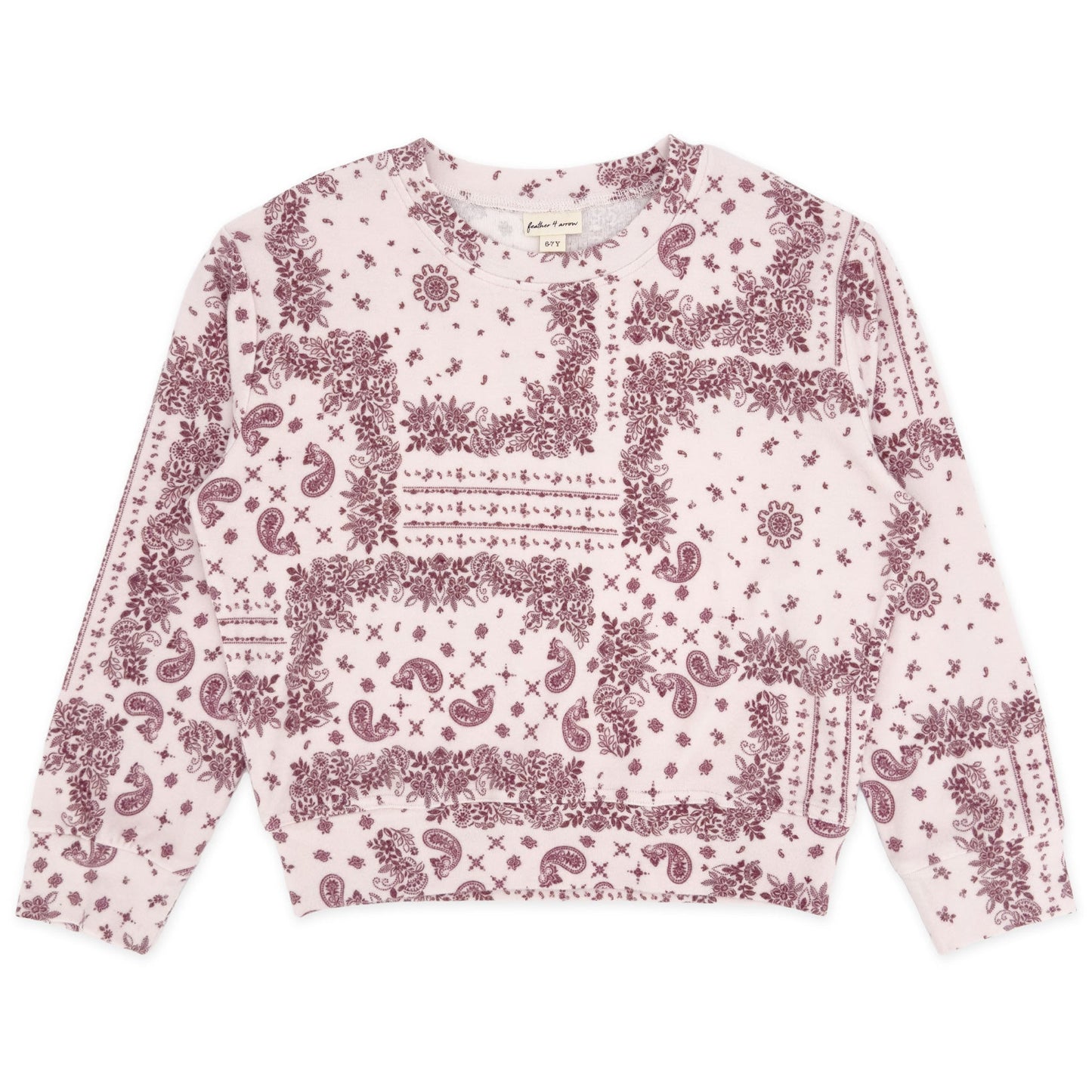 Pink patterned blouse on a white background