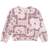 Pink patterned blouse on a white background