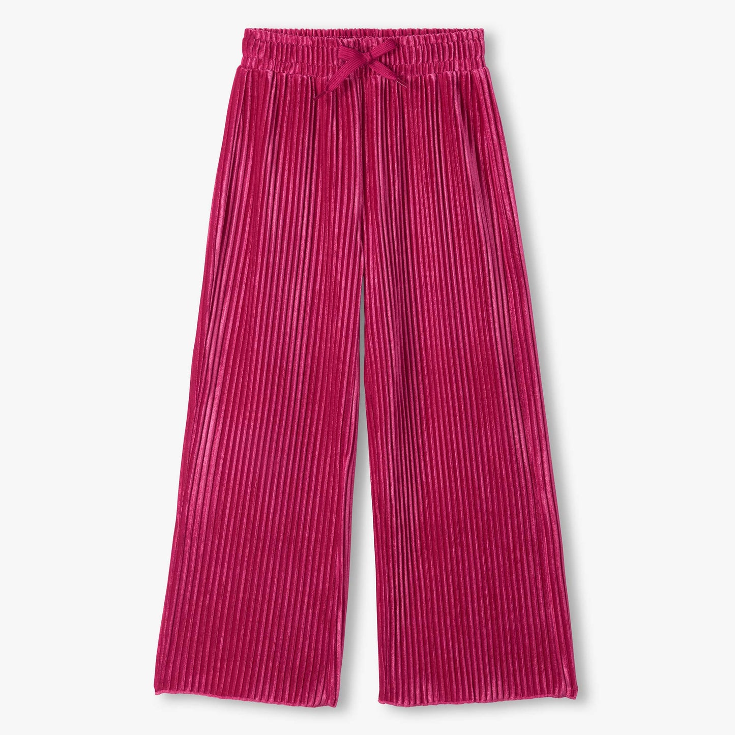 Girls pink pleated velour relaxed pants by Hatley